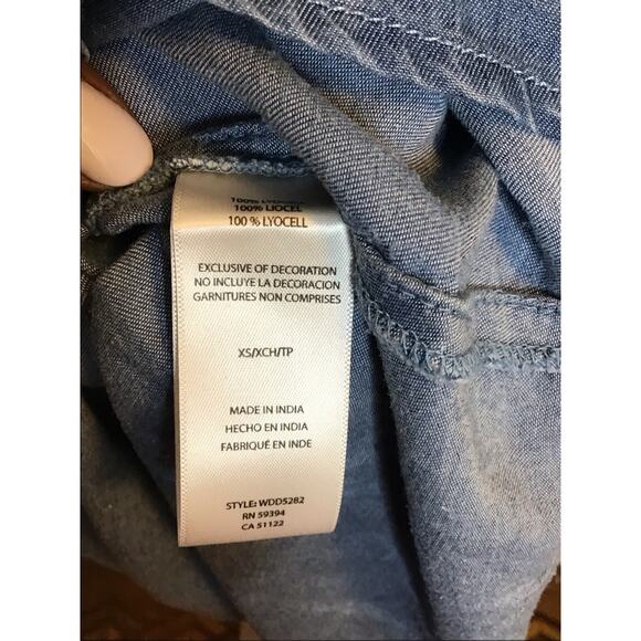 BeachLunchLounge Denim Dress Women Sz. XS Blue NWT Lightweight Beach Boho - Picture 4 of 5